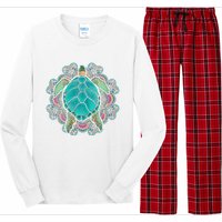 Sea Animal Turtle Lover Polynesian Tattoo Tribal Turtle Long Sleeve Pajama Set