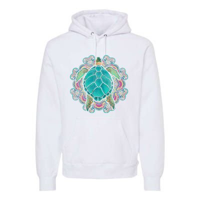 Sea Animal Turtle Lover Polynesian Tattoo Tribal Turtle Premium Hoodie