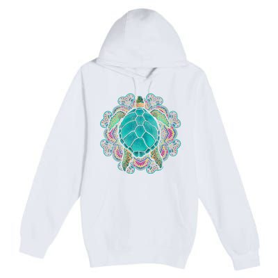 Sea Animal Turtle Lover Polynesian Tattoo Tribal Turtle Premium Pullover Hoodie