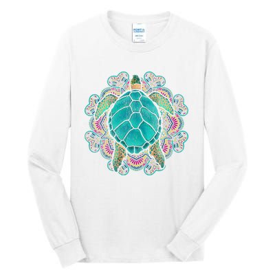 Sea Animal Turtle Lover Polynesian Tattoo Tribal Turtle Tall Long Sleeve T-Shirt