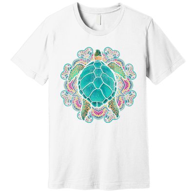 Sea Animal Turtle Lover Polynesian Tattoo Tribal Turtle Premium T-Shirt