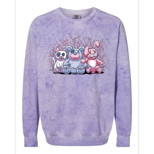 Stuffed Animals Trio Colorblast Crewneck Sweatshirt