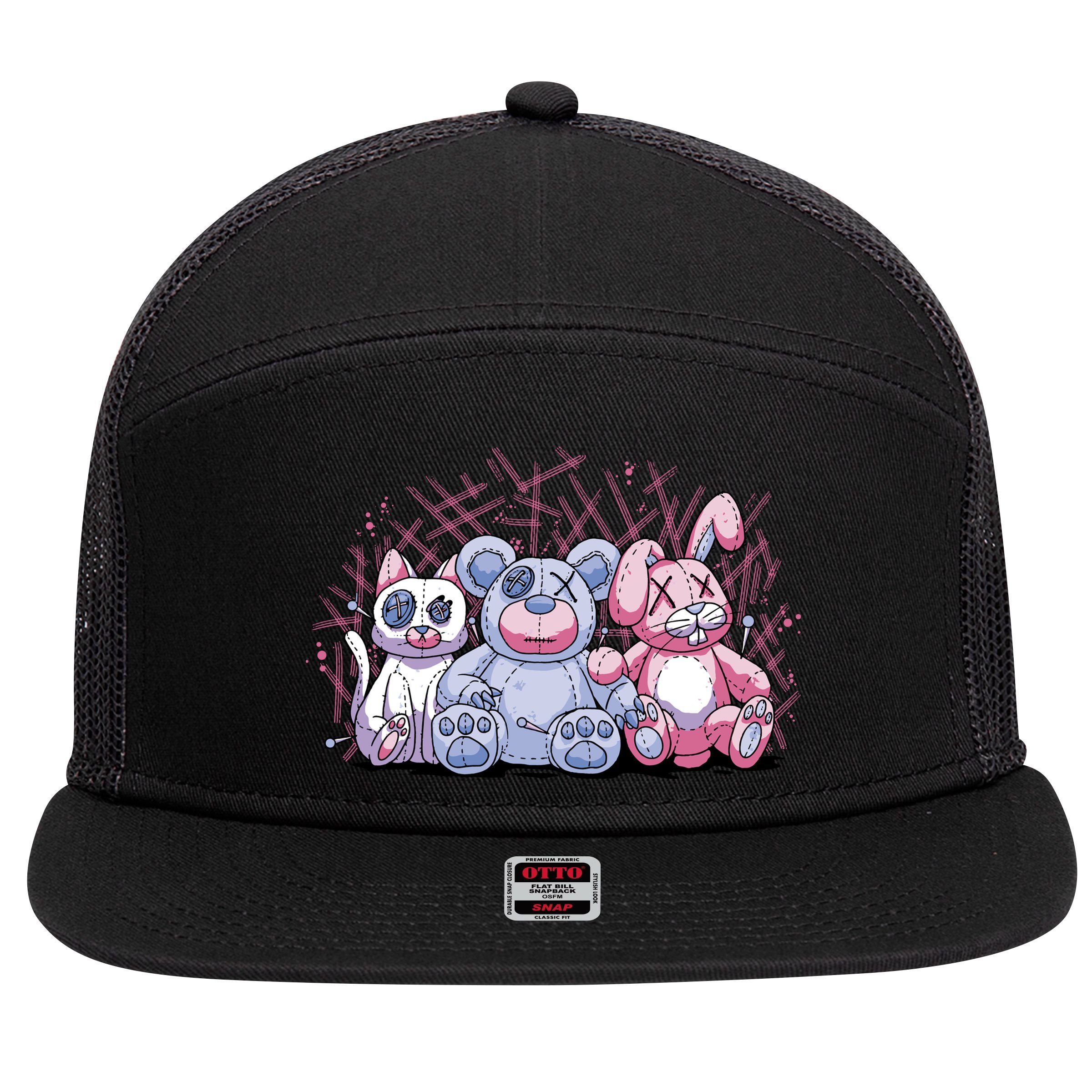 Stuffed Animals Trio 7 Panel Mesh Trucker Snapback Hat
