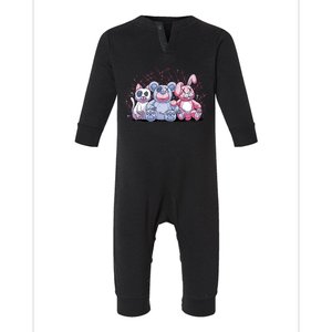 Stuffed Animals Trio Infant Fleece One Piece