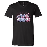 Stuffed Animals Trio V-Neck T-Shirt