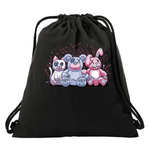 Stuffed Animals Trio Drawstring Bag