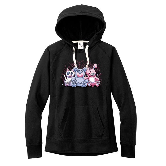 Stuffed Animals Trio Women's Fleece Hoodie