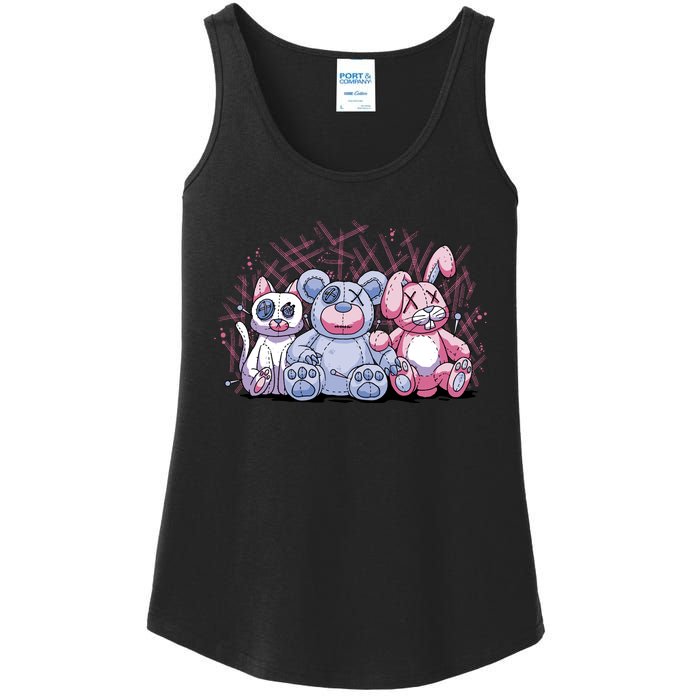 Stuffed Animals Trio Ladies Essential Tank