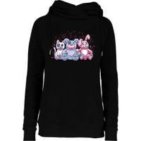 Stuffed Animals Trio Womens Funnel Neck Pullover Hood