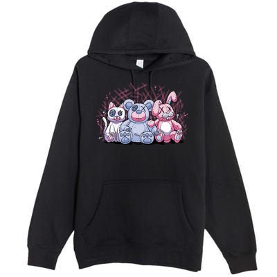 Stuffed Animals Trio Premium Pullover Hoodie