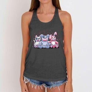 Stuffed Animals Trio Women's Knotted Racerback Tank