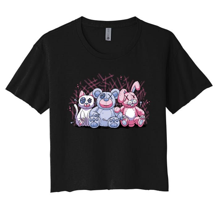 Stuffed Animals Trio Women's Crop Top Tee