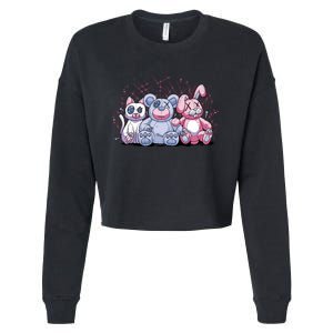 Stuffed Animals Trio Cropped Pullover Crew