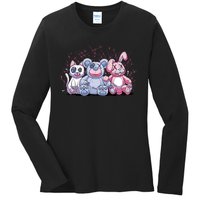 Stuffed Animals Trio Ladies Long Sleeve Shirt