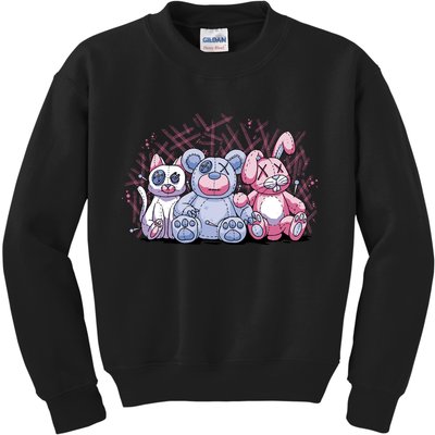 Stuffed Animals Trio Kids Sweatshirt