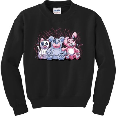 Stuffed Animals Trio Kids Sweatshirt