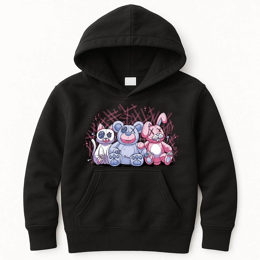 Stuffed Animals Trio Kids Hoodie