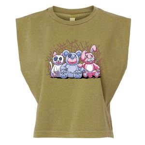 Stuffed Animals Trio Garment-Dyed Women's Muscle Tee