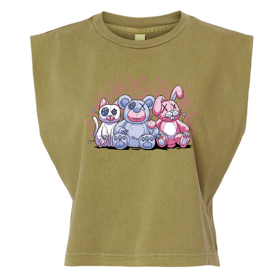 Stuffed Animals Trio Garment-Dyed Women's Muscle Tee