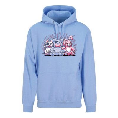 Stuffed Animals Trio Unisex Surf Hoodie