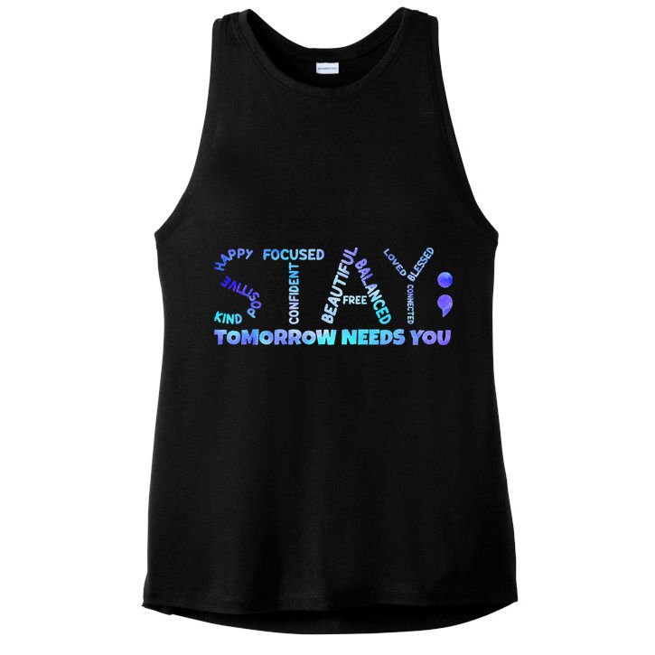 Suicide Awareness Tomorrow Needs You Semicolon Prevention Ladies PosiCharge Tri-Blend Wicking Tank