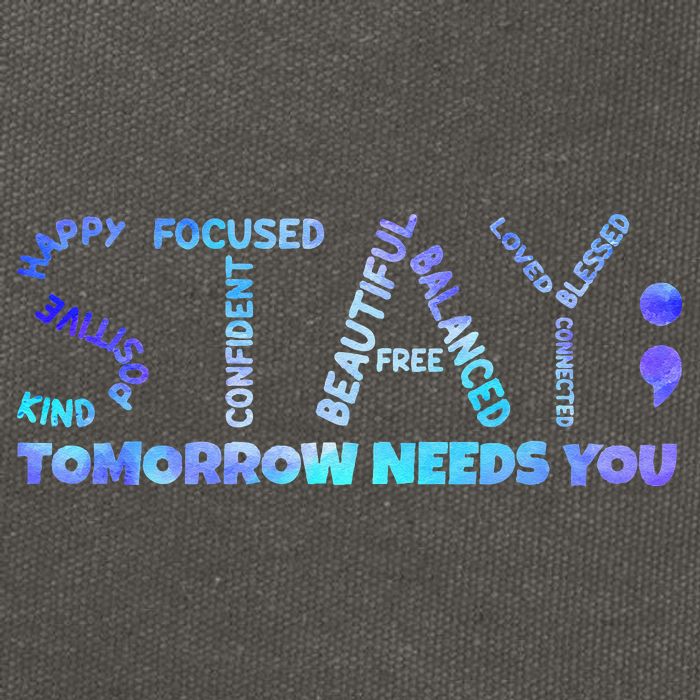 Suicide Awareness Tomorrow Needs You Semicolon Prevention Cotton Canvas Backpack