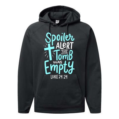 Spoiler Alert Tomb Was Empty Easter Religious Christian Gift Performance Fleece Hoodie