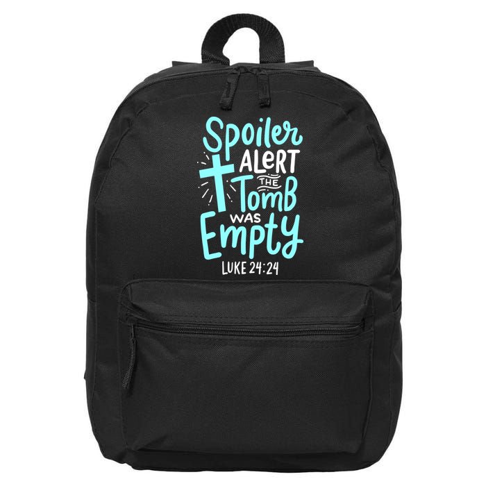 Spoiler Alert Tomb Was Empty Easter Religious Christian Gift 16 in Basic Backpack