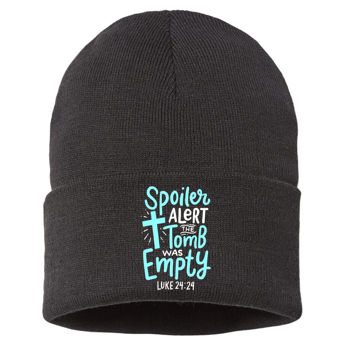 Spoiler Alert Tomb Was Empty Easter Religious Christian Gift Sustainable Knit Beanie