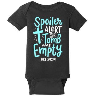 Spoiler Alert Tomb Was Empty Easter Religious Christian Gift Baby Bodysuit