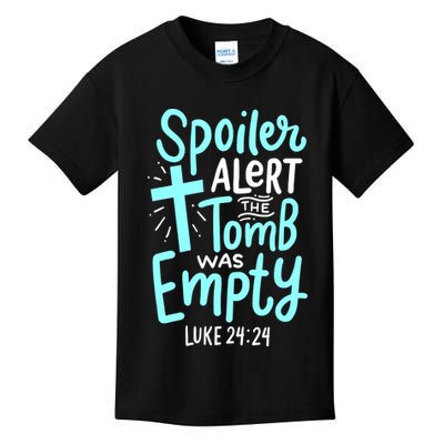 Spoiler Alert Tomb Was Empty Easter Religious Christian Gift Kids T-Shirt