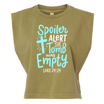 Spoiler Alert Tomb Was Empty Easter Religious Christian Gift Garment-Dyed Women's Muscle Tee