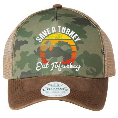 Save A Turkey Eat Tofurkey Vegan Thanksgiving Legacy Tie Dye Trucker Hat