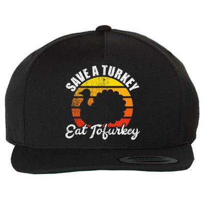 Save A Turkey Eat Tofurkey Vegan Thanksgiving Wool Snapback Cap