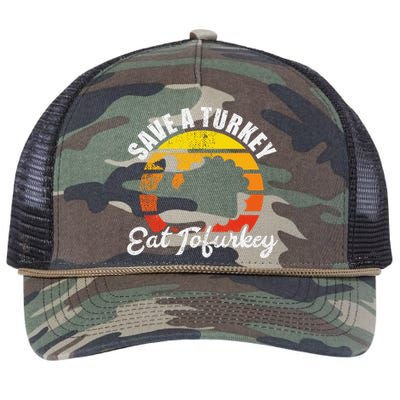 Save A Turkey Eat Tofurkey Vegan Thanksgiving Retro Rope Trucker Hat Cap