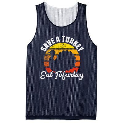 Save A Turkey Eat Tofurkey Vegan Thanksgiving Mesh Reversible Basketball Jersey Tank