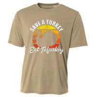 Save A Turkey Eat Tofurkey Vegan Thanksgiving Cooling Performance Crew T-Shirt