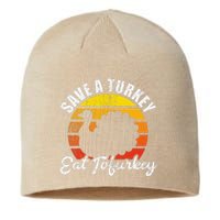 Save A Turkey Eat Tofurkey Vegan Thanksgiving Sustainable Beanie