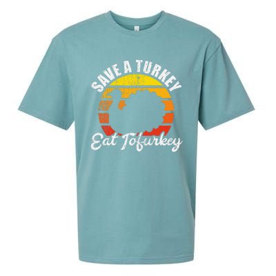 Save A Turkey Eat Tofurkey Vegan Thanksgiving Sueded Cloud Jersey T-Shirt