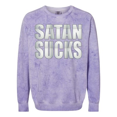 Satan Sucks Colorblast Crewneck Sweatshirt