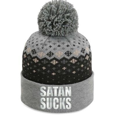 Satan Sucks The Baniff Cuffed Pom Beanie