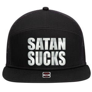 Satan Sucks 7 Panel Mesh Trucker Snapback Hat