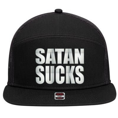 Satan Sucks 7 Panel Mesh Trucker Snapback Hat