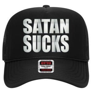 Satan Sucks High Crown Mesh Back Trucker Hat