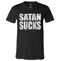 Satan Sucks V-Neck T-Shirt