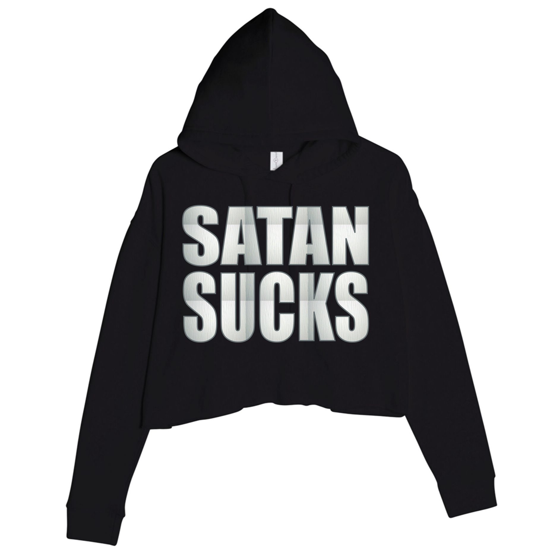 Satan Sucks Crop Fleece Hoodie