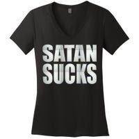 Satan Sucks Women's V-Neck T-Shirt