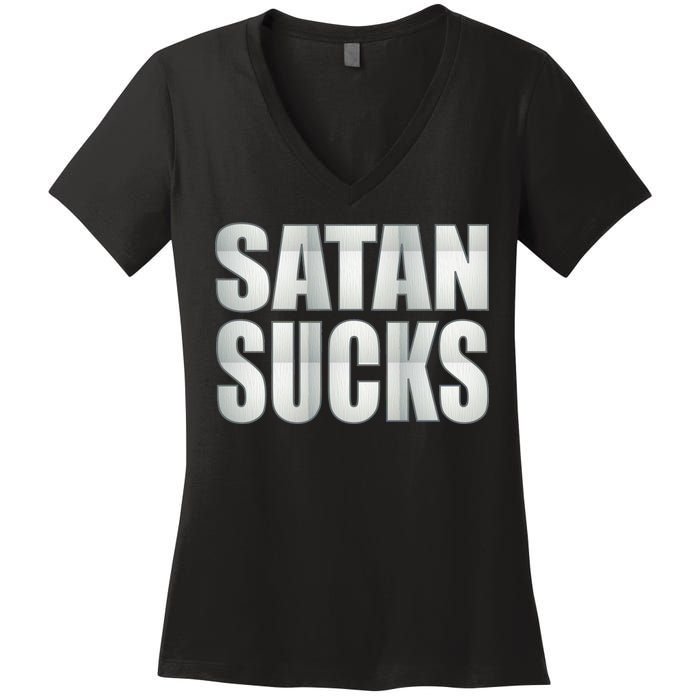 Satan Sucks Women's V-Neck T-Shirt