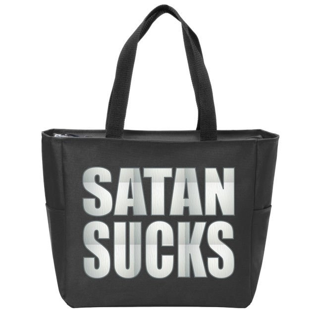 Satan Sucks Zip Tote Bag