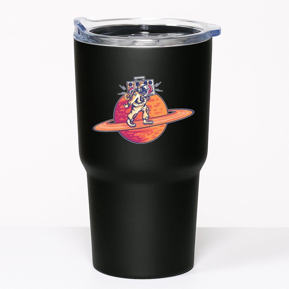 Saturn Astronaut Music Tumbler